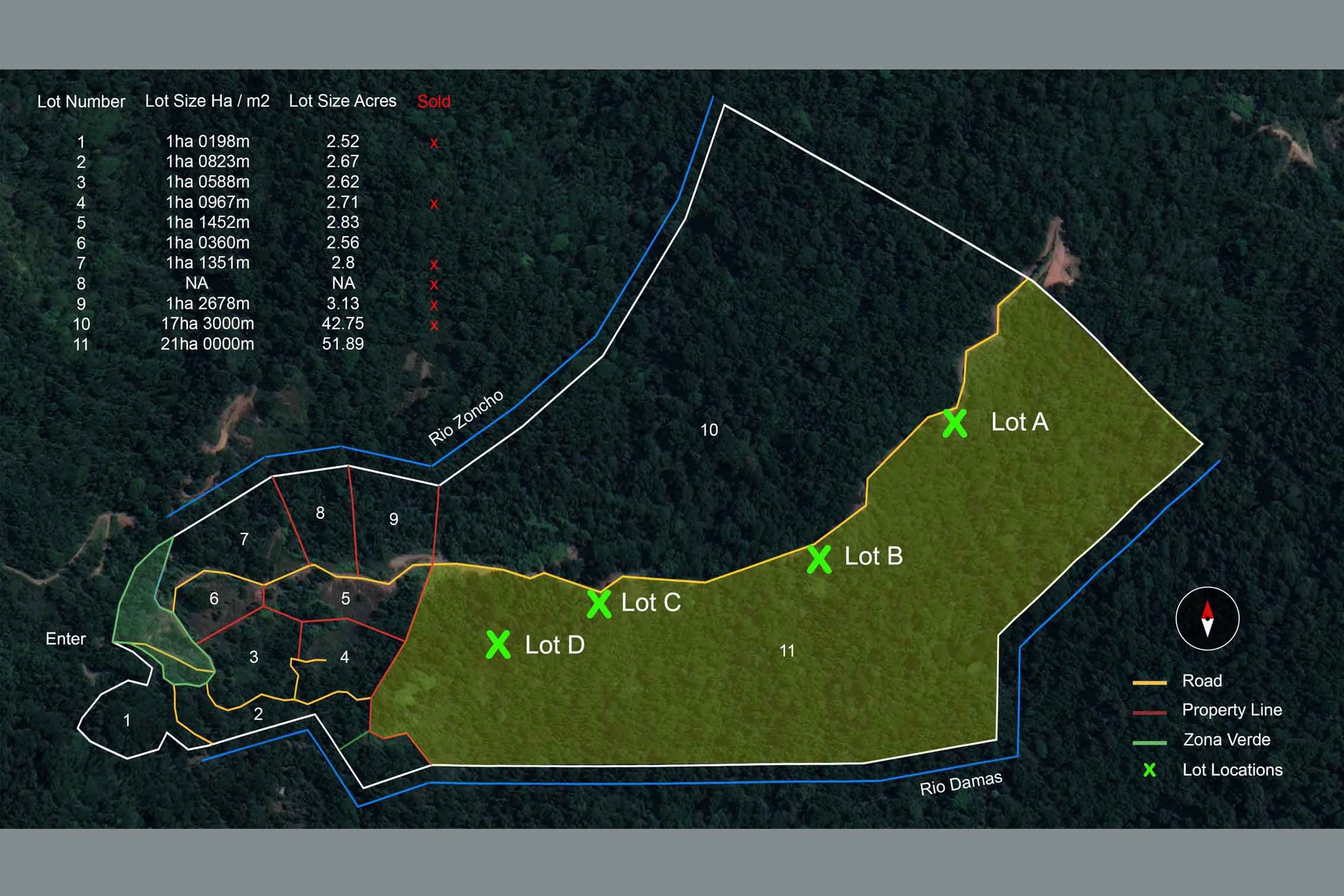 Map Key of Lot 11